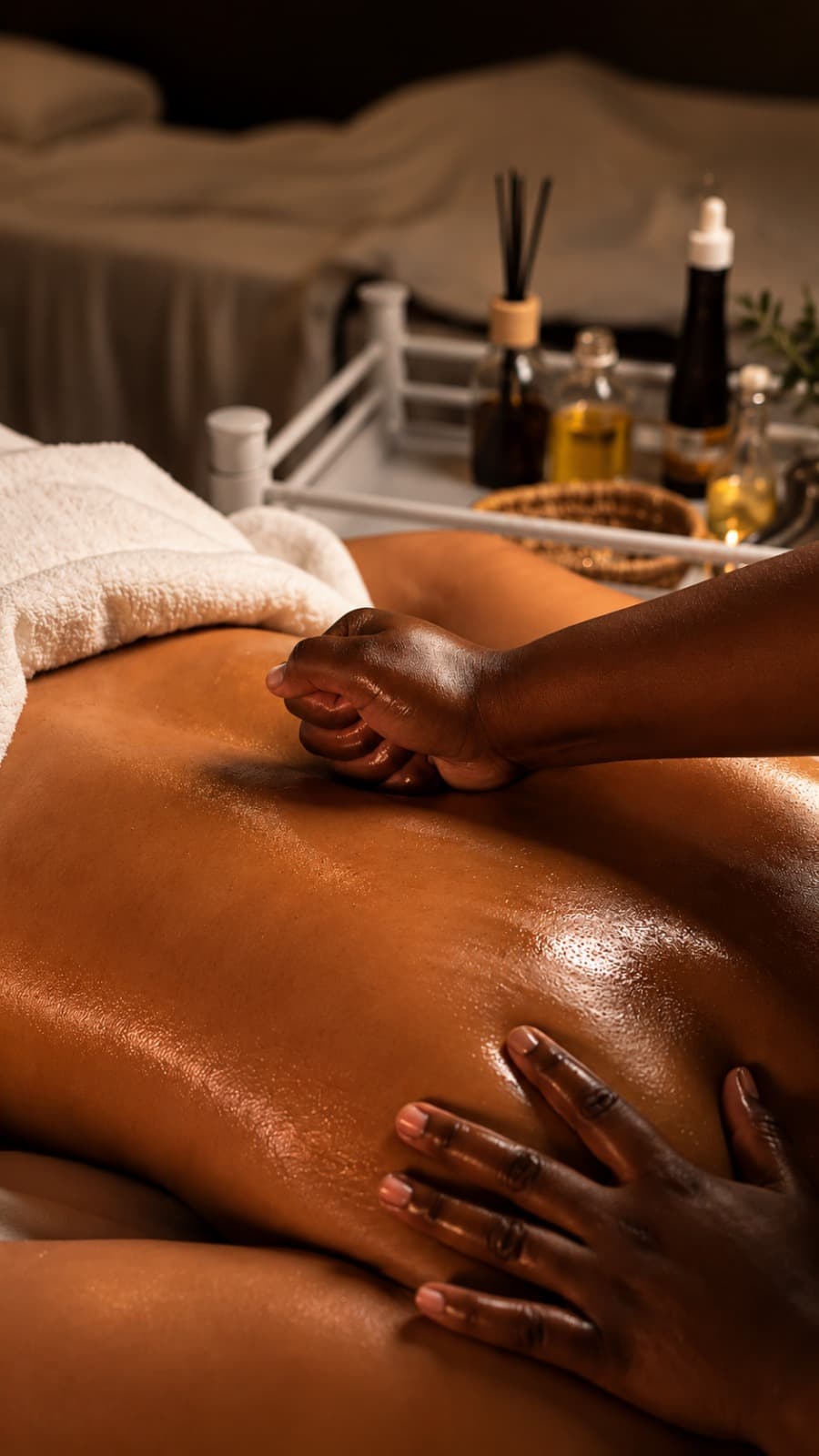Gentle finishing massage at the end of a treatment